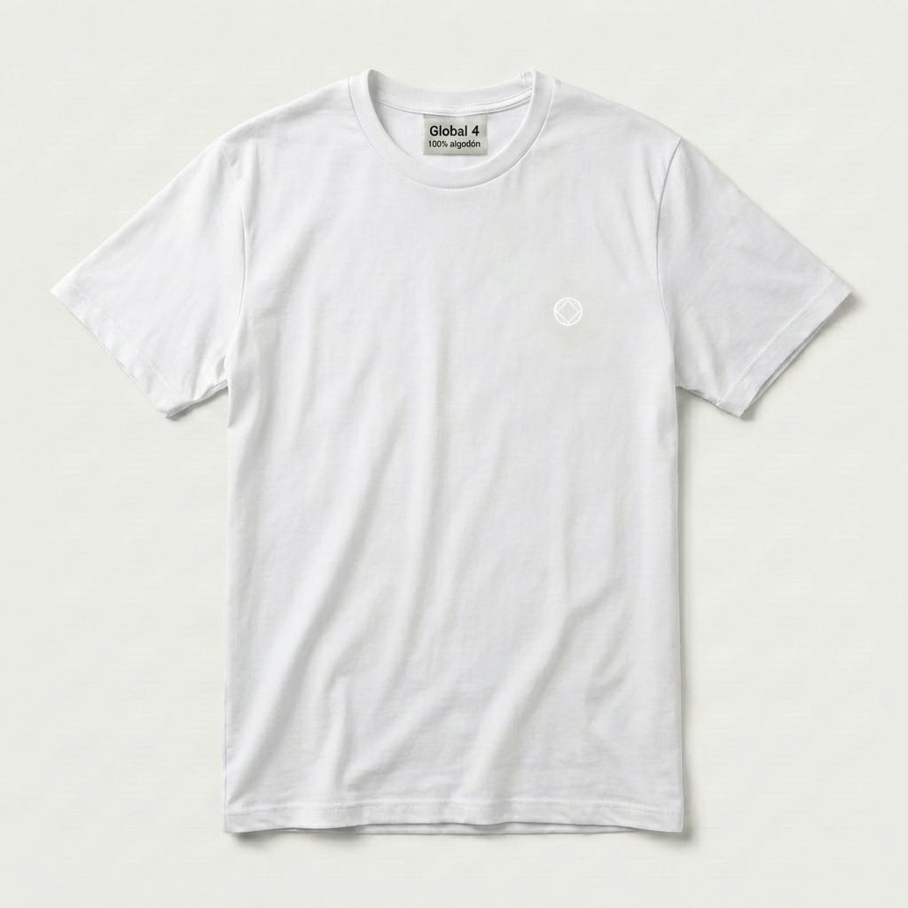 Playera Blanca Cuello Redondo 100% Algodón